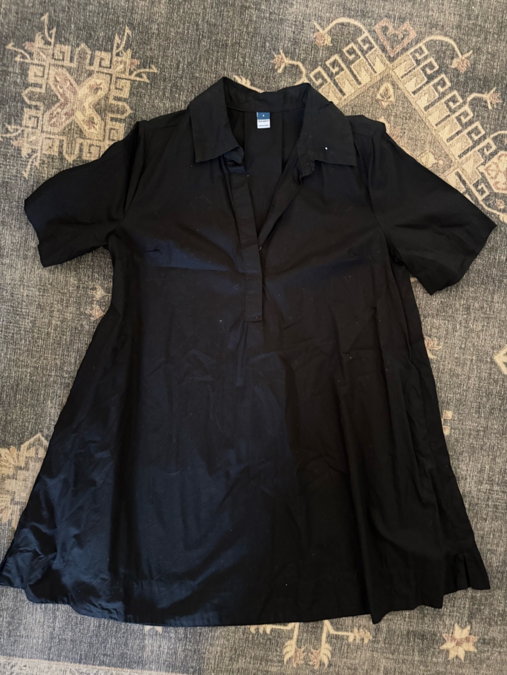 Old Navy Black Mini Dress with Short Sleeves